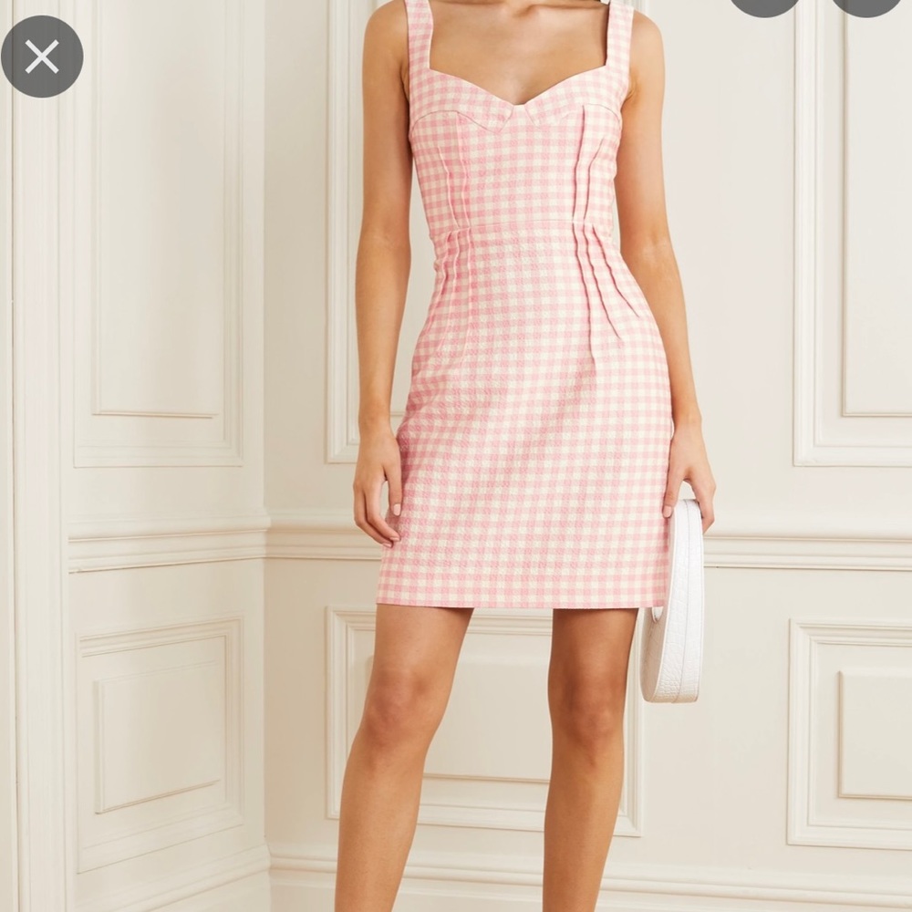 Emilia Wickstead Pink Gingham Mini Dress